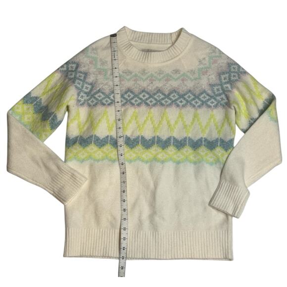 Ann Taylor Loft Fair Isle Relaxed Sweater Womens Medium Petite Soft Wool Blend - Picture 8 of 9